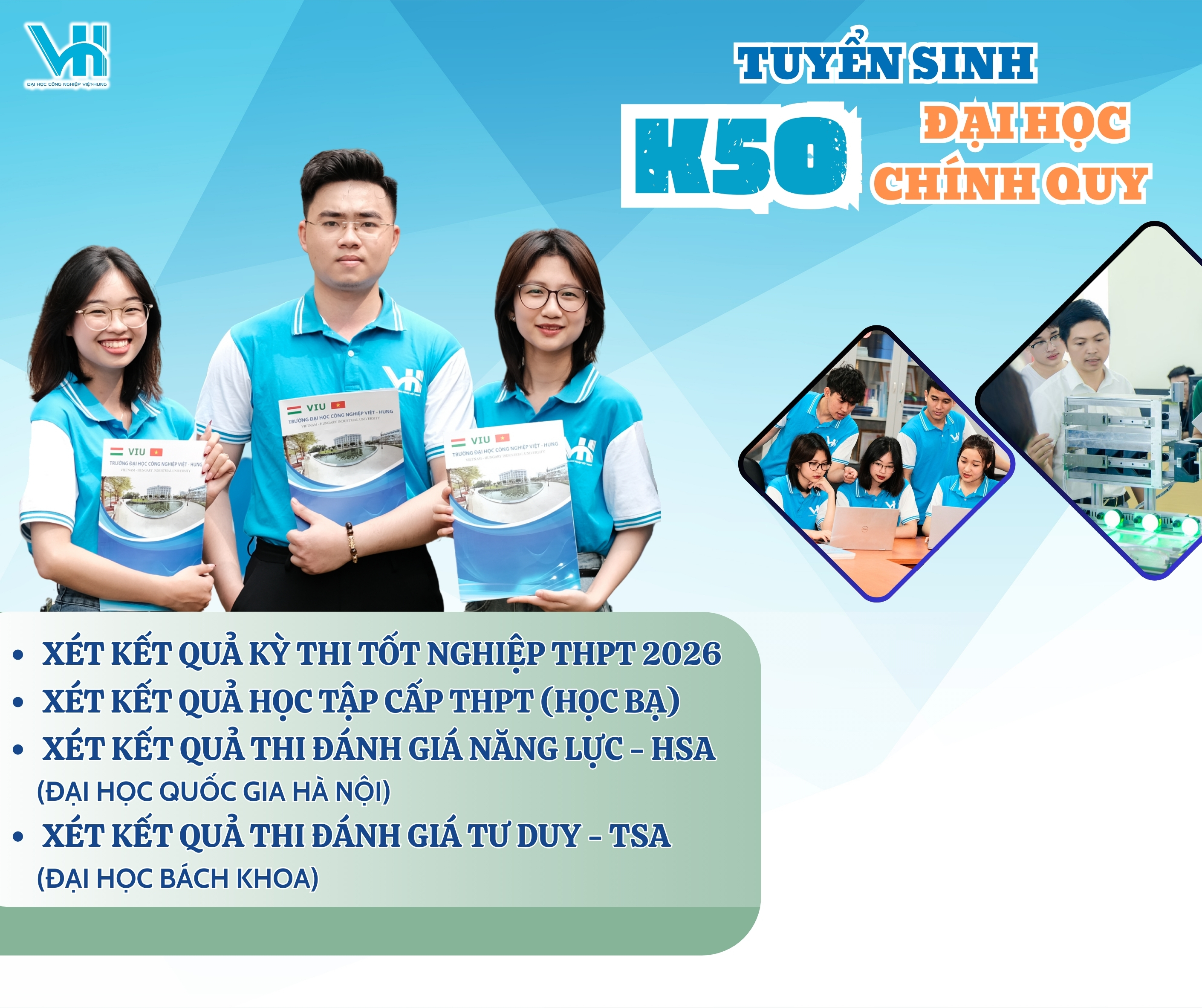 Thông tin về 21 ngành đào tạo đại học chính quy K50
